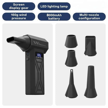 Powerful Air Blower 110000Rpm 4 Gear Adjustable Turbo Jet Blower With Led Light Battery Display Cordless Compressed Air Duster