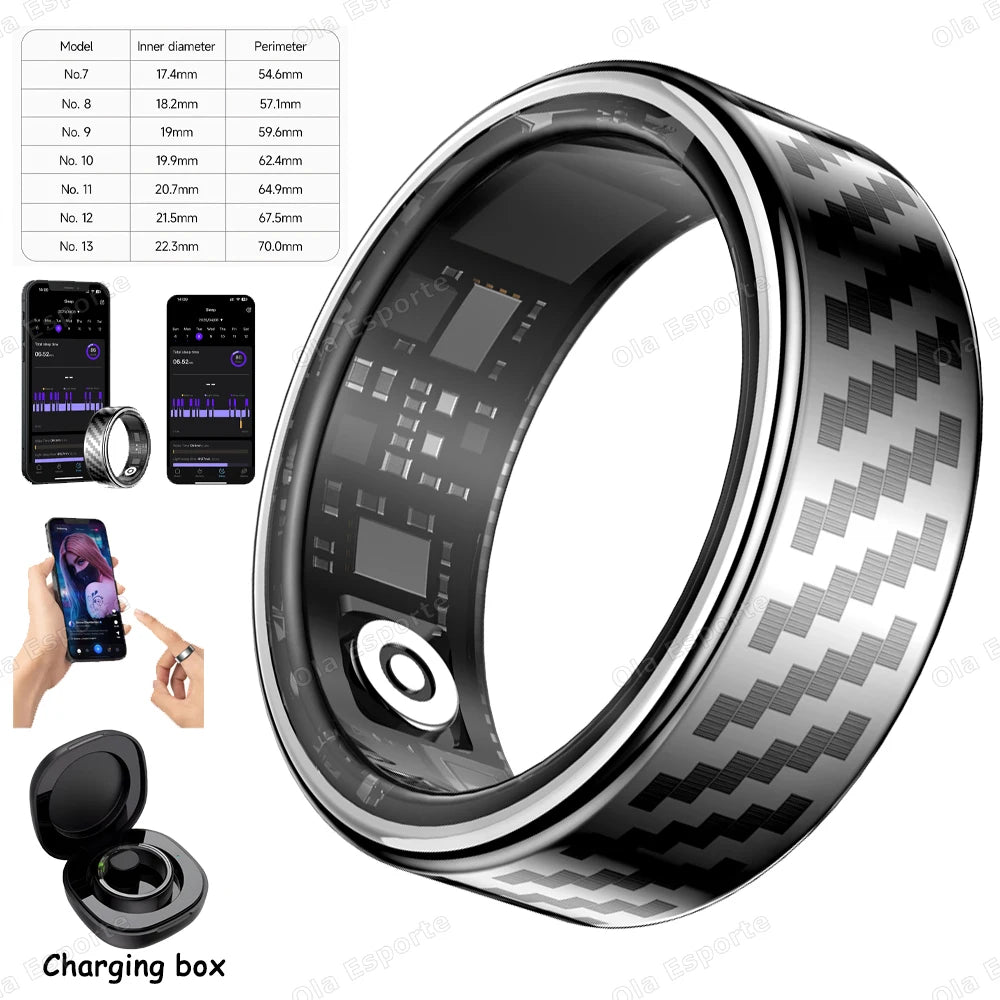 Newest Smart Ring Call Message Notification Hand Gestures Control Health Monitoring IP68 5ATM Waterproof Ring Men Women 2025 New