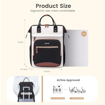 Laptop Backpack for Women Work Bag with Large Capacity Cup Side Pocket 15.6 Inch Waterproof Computer Backpacks Purse College Bo