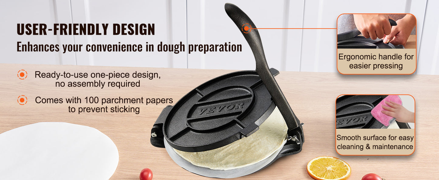 SucceBuy Tortilla PressCast Iron Heavy Duty Tortilladora Press Dough Maker for Flour Tortilla