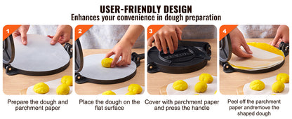 SucceBuy Tortilla PressCast Iron Heavy Duty Tortilladora Press Dough Maker for Flour Tortilla