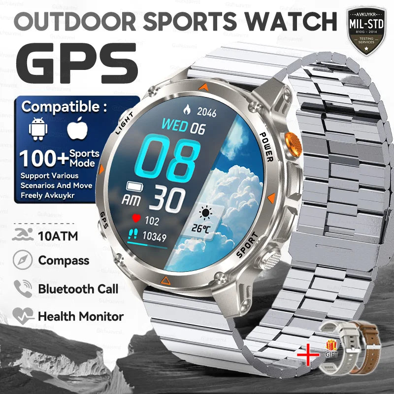 T-Rex 3 Pro Military Grade AGPS Smart Watch 10ATM Waterproof Dual-band GNSS Compass Altimeter AMOLED Swim Sports Smart Watch Men
