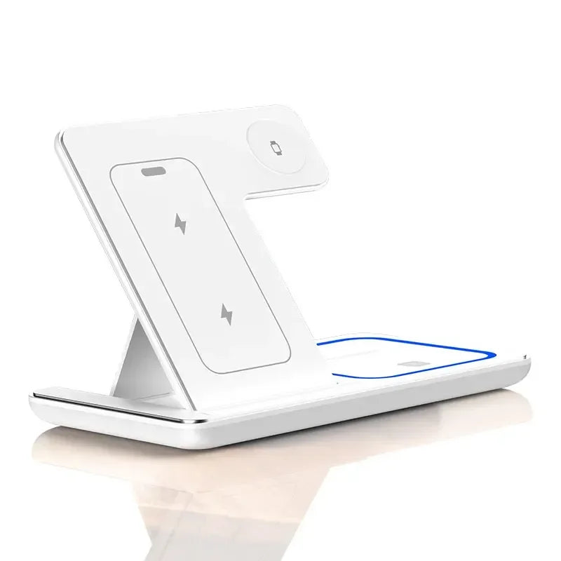 3 In 1 Foldable Fast Wireless Charger Holder Charging Station For iPhone 17 16 15 14 Apple Watch S10/9/8 Airpods 4 Pro 2