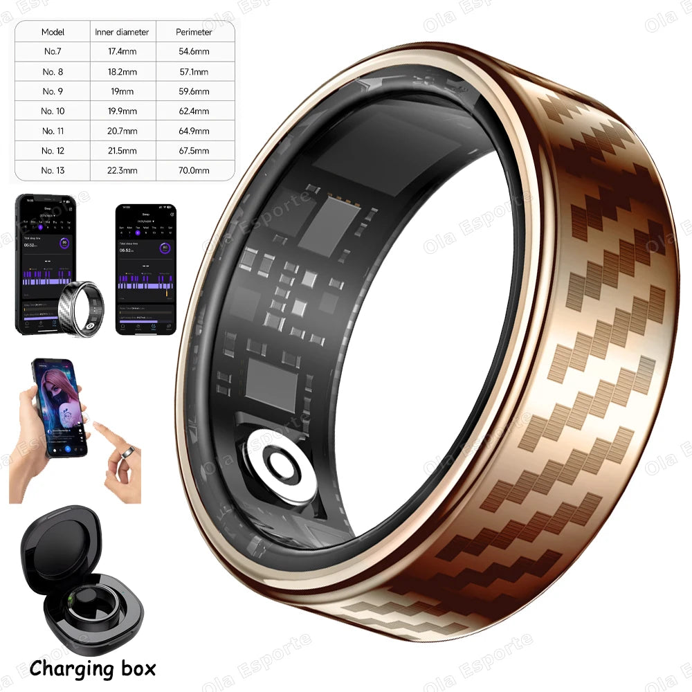 Newest Smart Ring Call Message Notification Hand Gestures Control Health Monitoring IP68 5ATM Waterproof Ring Men Women 2025 New