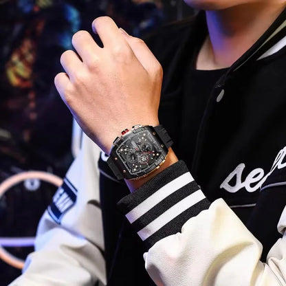 CURREN 8442 Unisex Men's Quartz Watch Waterproof Multi-functional 6-Hand Wristwatch with Calendar Functions