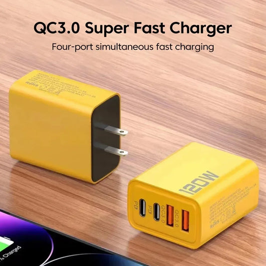 2 USB 2 Type Multi Port Wall Charger USB PD Adapter For Xiaomi iPhone 13 12 for Samsung Mobile Phone Plug Charging