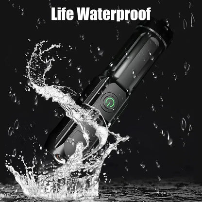 Powerful LED Flashlight Rechargeable USB Built-in Lithium Battery Waterproof Zoom Fishing Hunting Camping Tactical Flashlight