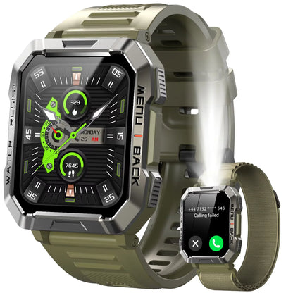 Blackview W60 Waterproof Smartwatch with Emergency Lighting 2.01'' Screen 900mAh Large Battery BT Outdoor Sport Watches for Man