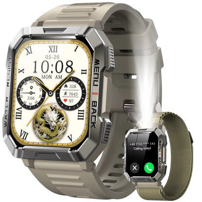 Blackview W60 Waterproof Smartwatch with Emergency Lighting 2.01'' Screen 900mAh Large Battery BT Outdoor Sport Watches for Man